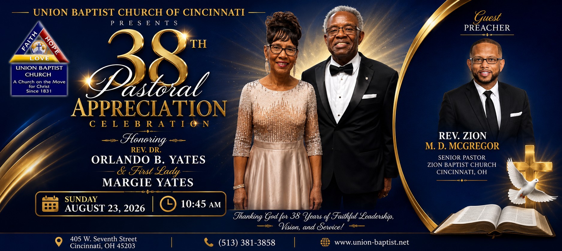 38th Pastoral Anniversary Banner
