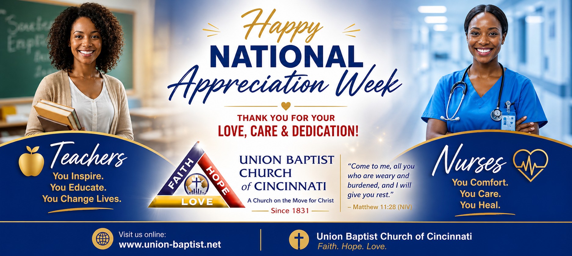 Teachers and Nurses Week Appreciation Banner