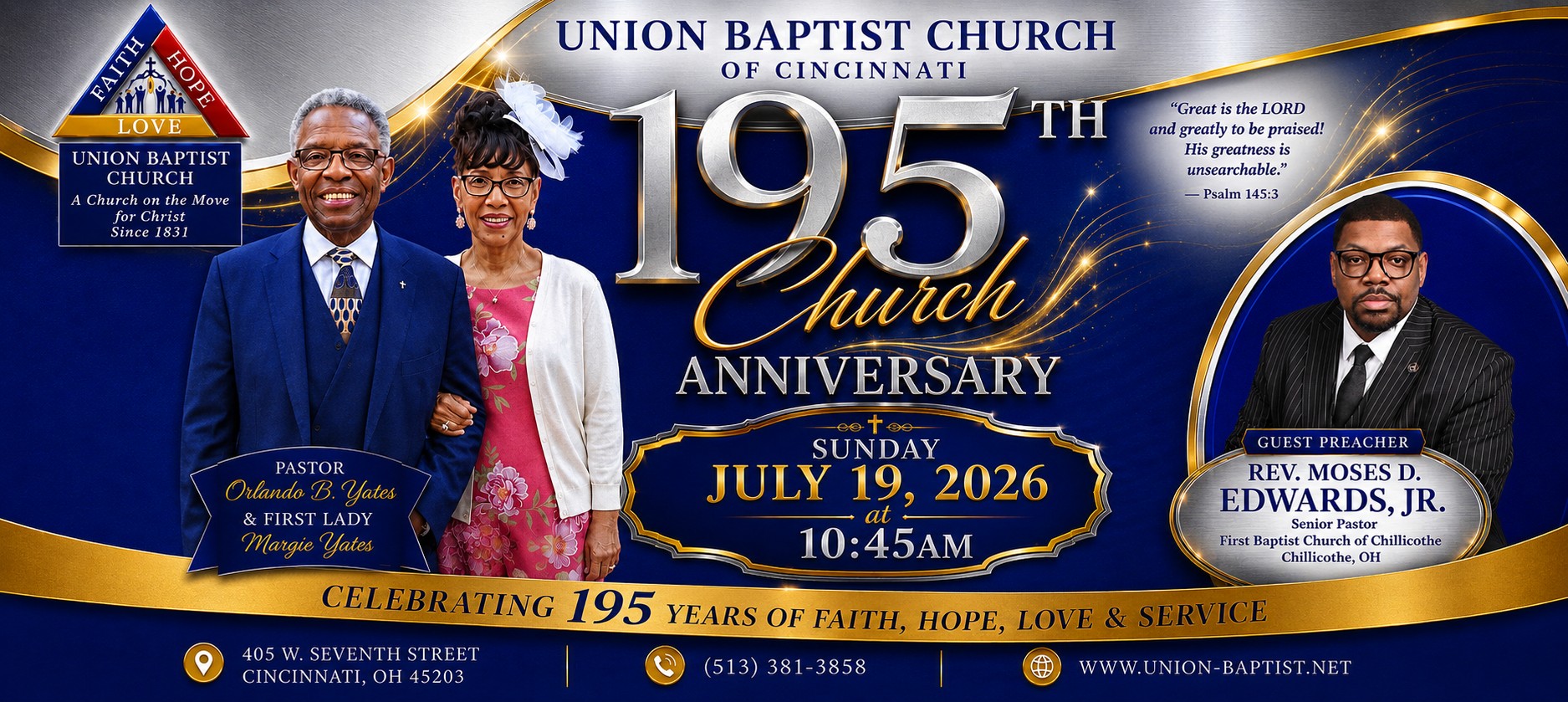 195th Church Anniversary Banner
